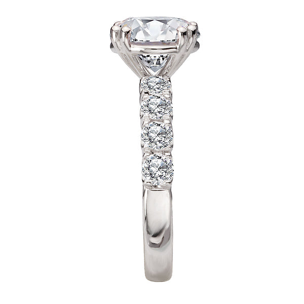 Round 8-Stone Semi-Mount Diamond Engagement Ring