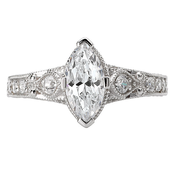Marquise Vintage Semi-Mount Diamond Ring