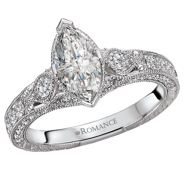Marquise Vintage Semi-Mount Diamond Ring
