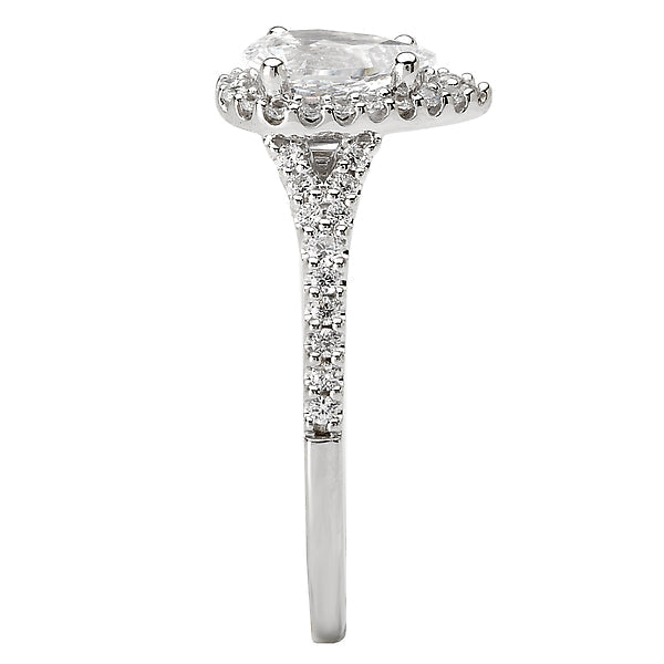 Pear Halo Semi-Mount Diamond Ring