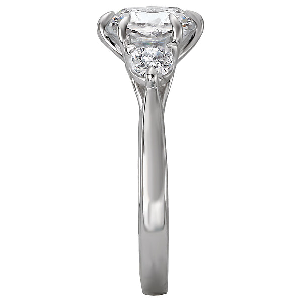 Round 3 Stone Semi-Mount Diamond Ring