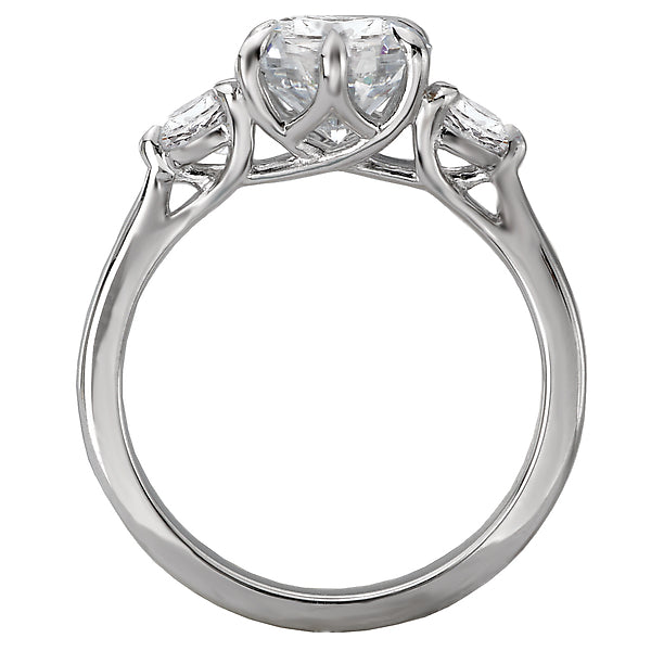 Round 3 Stone Semi-Mount Diamond Ring