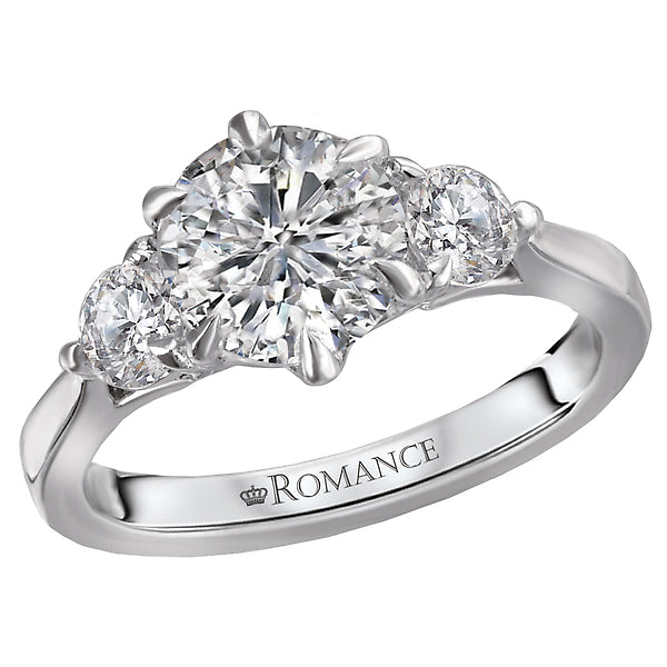 Round 3 Stone Semi-Mount Diamond Ring