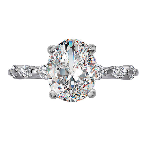 Oval Semi-Mount Diamond Engagement Ring