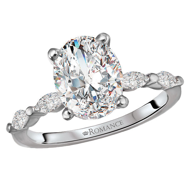 Oval Semi-Mount Diamond Engagement Ring