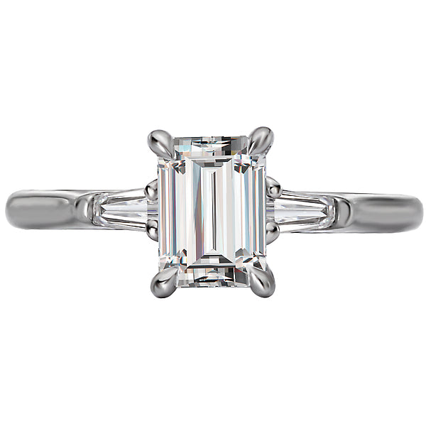 Emerald Diamond Semi Mount Engagement Ring