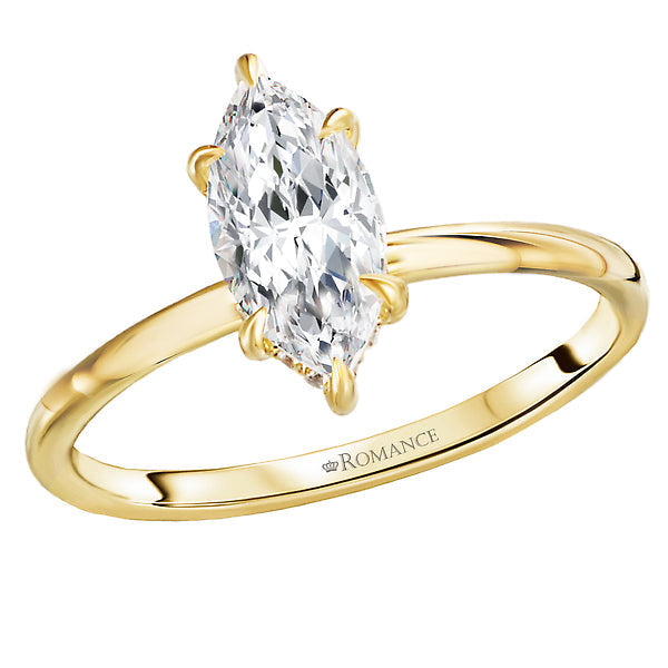 Marquise Diamond Hidden Halo Engagement Ring
