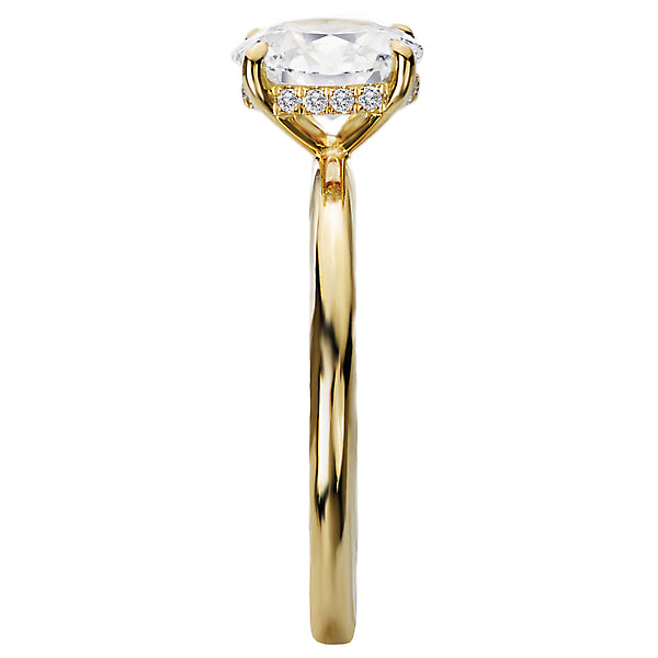 Oval Diamond Hidden Halo Engagement Ring