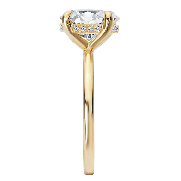 Oval Diamond Hidden Halo Engagement Ring