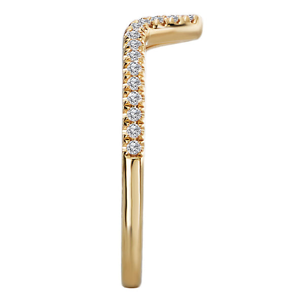 Round Curved Diamond Wedding Band