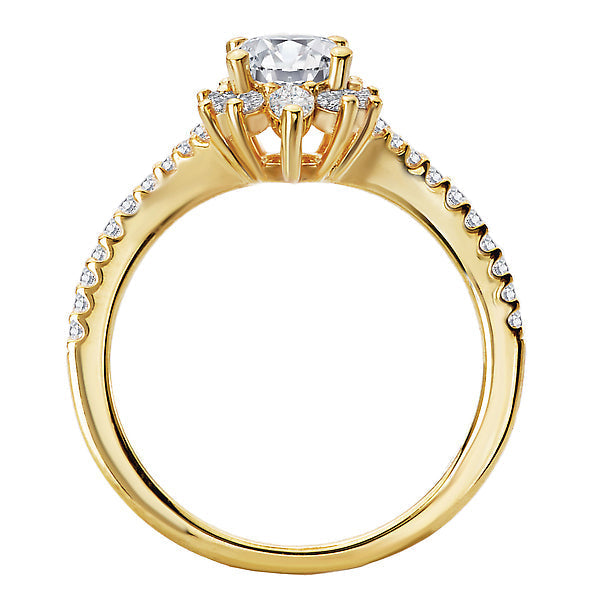 Oval Semi-Mount Diamond Engagement Ring