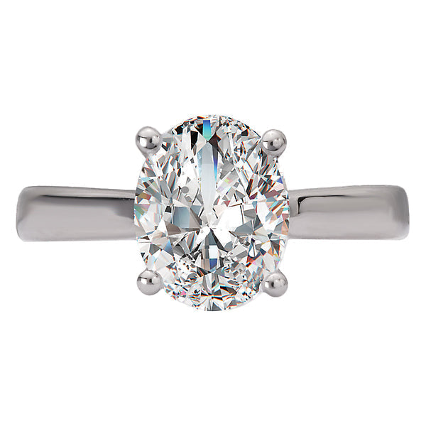 Oval Hidden Halo Semi-Mount Diamond Engagement Ring