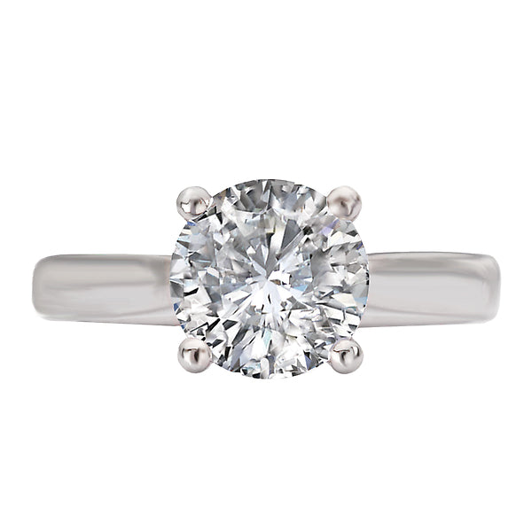 Round Diamond Semi-Mount Hidden Halo Engagement Ring