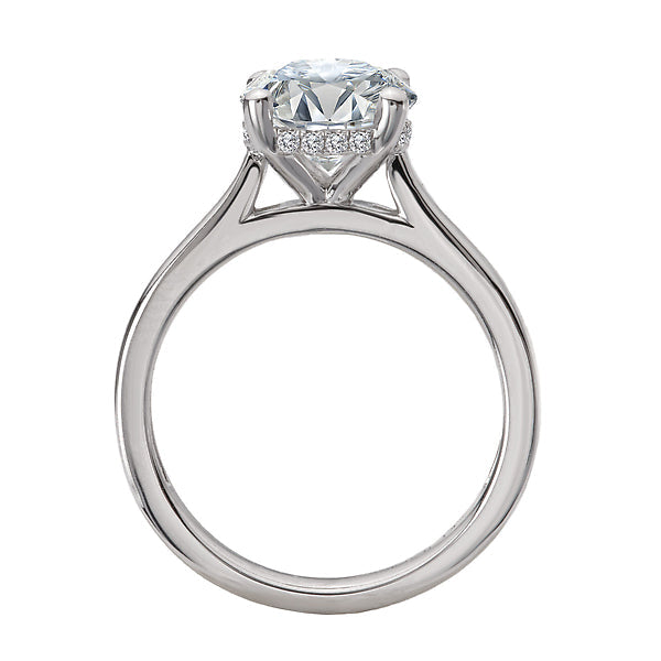 Round Diamond Semi-Mount Hidden Halo Engagement Ring
