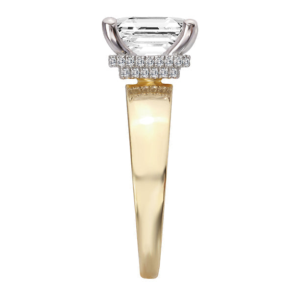 Round Diamond Semi-Mount Hidden Halo Engagement Ring