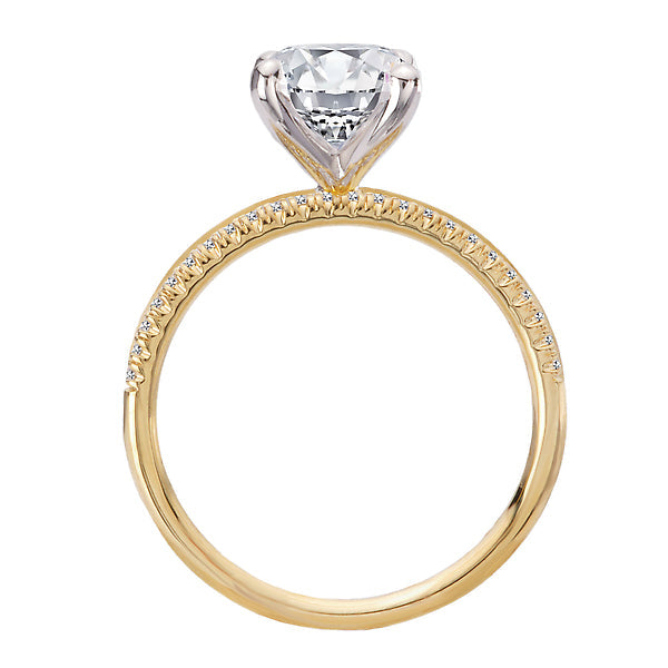 Oval Split Shank Semi-Mount Diamond Engagement Ring