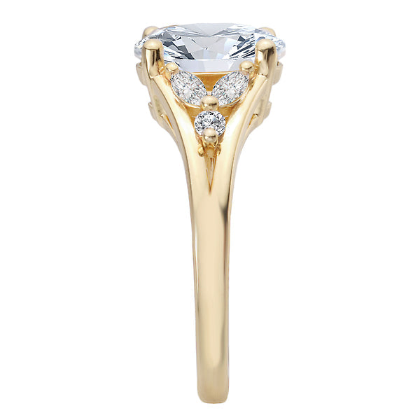 Oval Split Shank Semi-Mount Diamond Engagement Ring