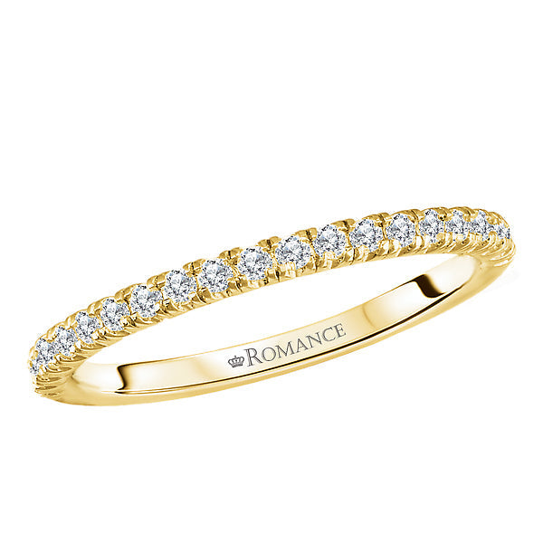 Round Diamond Straight Wedding Band
