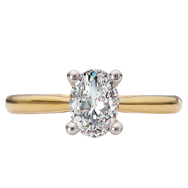 Oval Hidden Halo Semi-Mount Diamond Engagement Ring