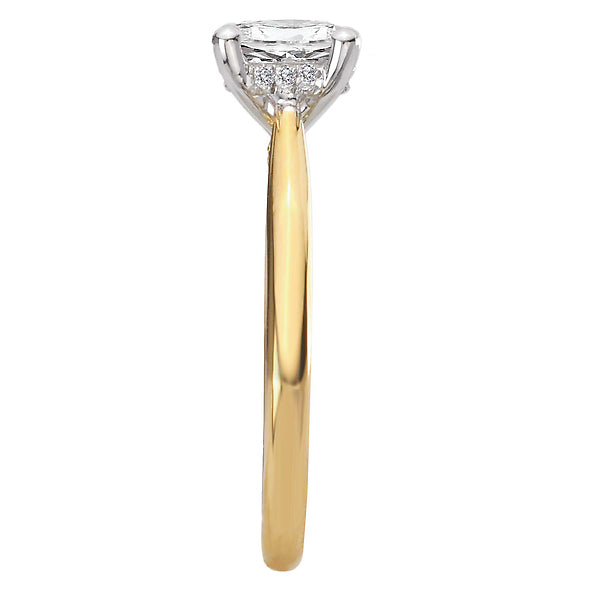 Round Hidden Halo Semi-Mount Diamond Engagement Ring