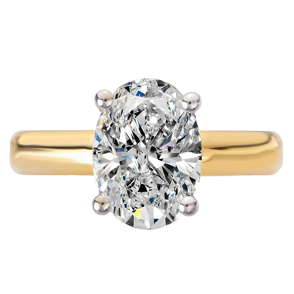 Oval Hidden Halo Semi-Mount Diamond Engagement Ring