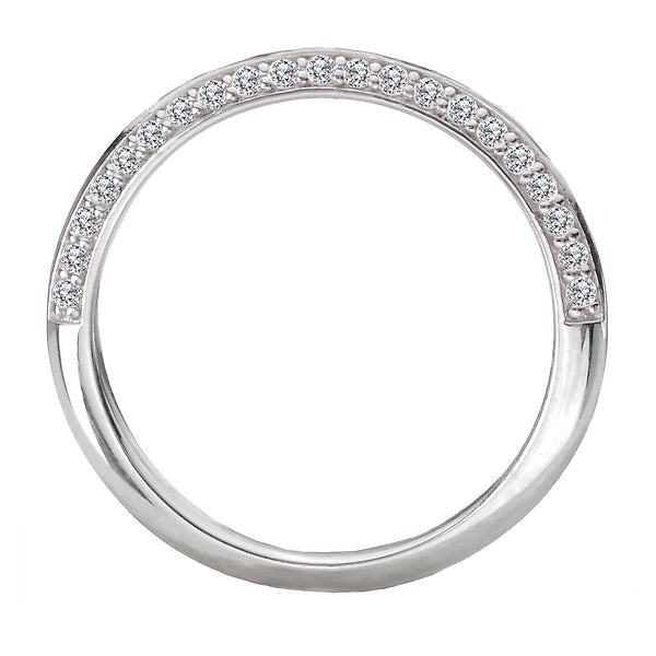 Round Knife Edge Diamond Wedding Band