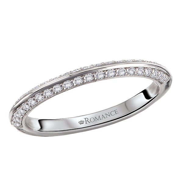 Round Knife Edge Diamond Wedding Band