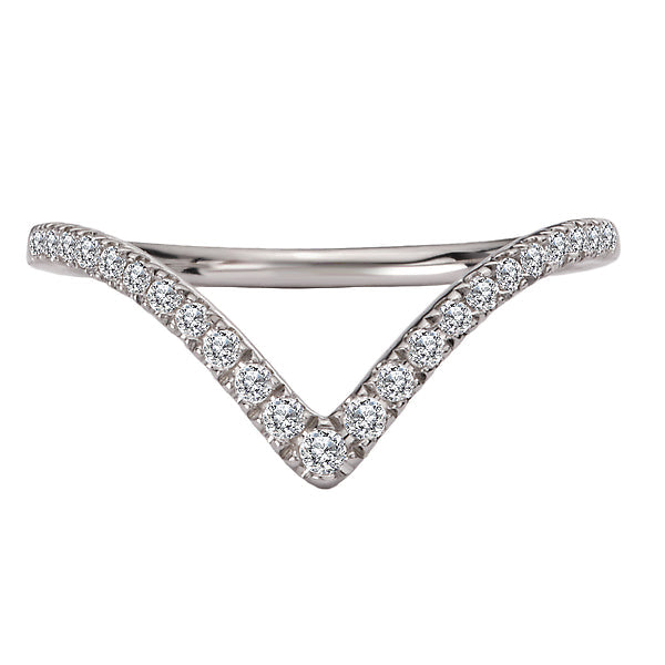 Round Curved Diamond Wedding Band