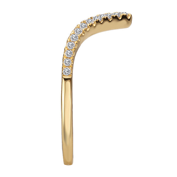 Round Curved Diamond Wedding Band