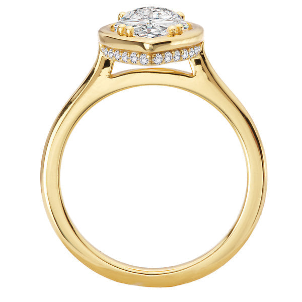 Marquise Hidden Halo Semi-Mount Engagement Ring