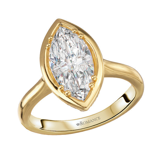 Marquise Hidden Halo Semi-Mount Engagement Ring