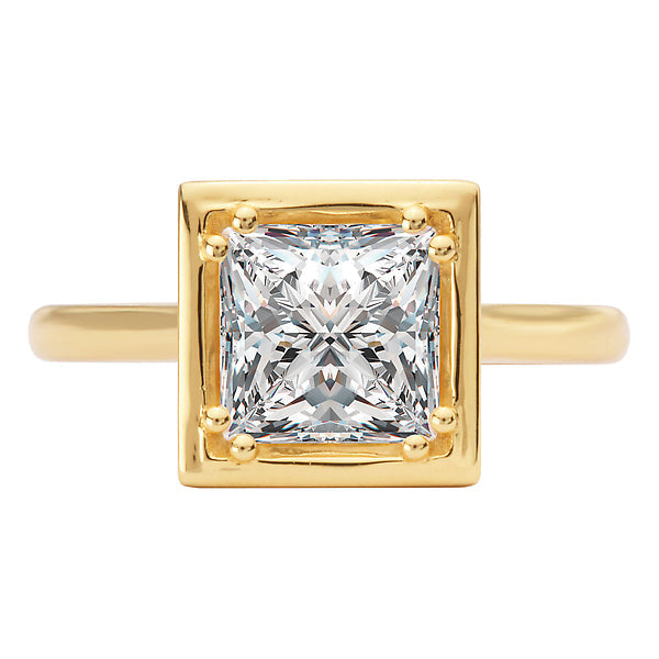 Princess Hidden Halo Semi-Mount Engagement Ring