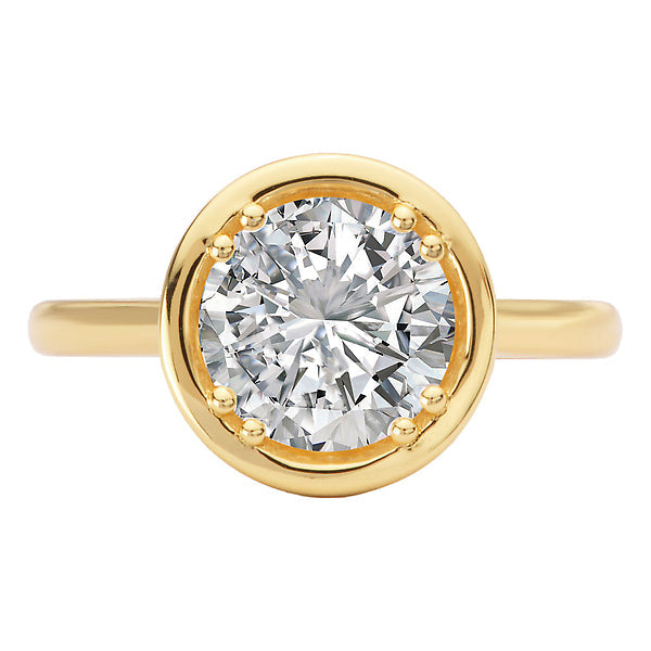 Round Hidden Halo Semi-Mount Engagement Ring