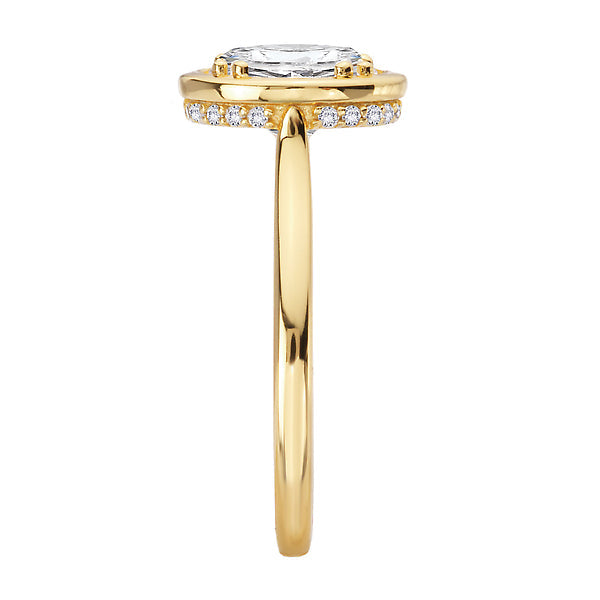 Round Hidden Halo Semi-Mount Engagement Ring