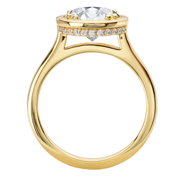 Round Hidden Halo Semi-Mount Engagement Ring