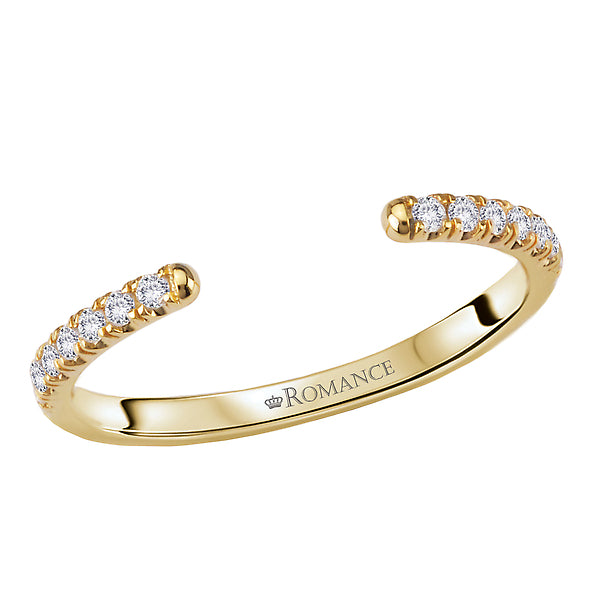 Round Open Front Diamond Wedding Band
