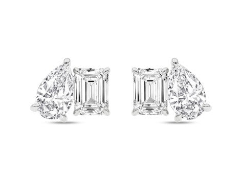 Lab Grown Toi et Moi Stud Earrings – kahnfinejewelry