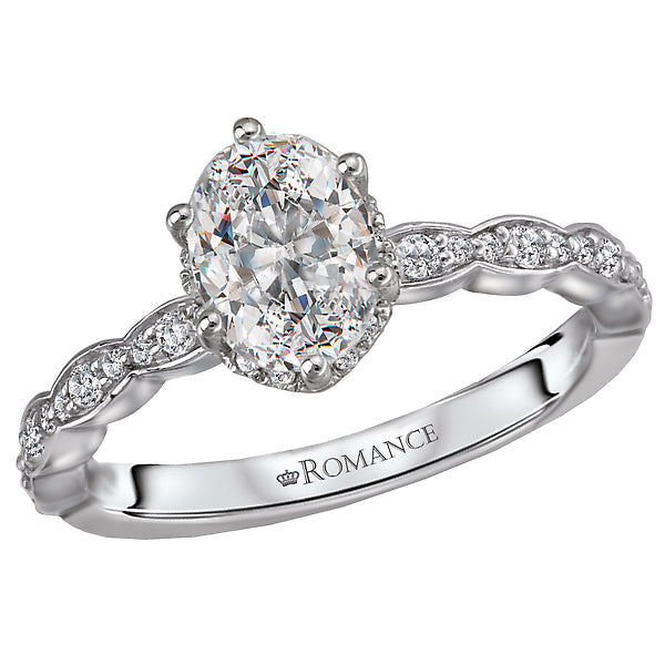 halo semi-mount diamond ring
