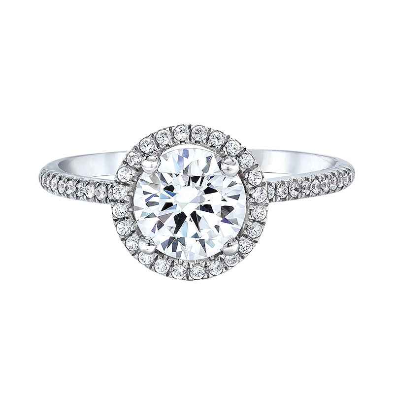 halo engagement ring by love story