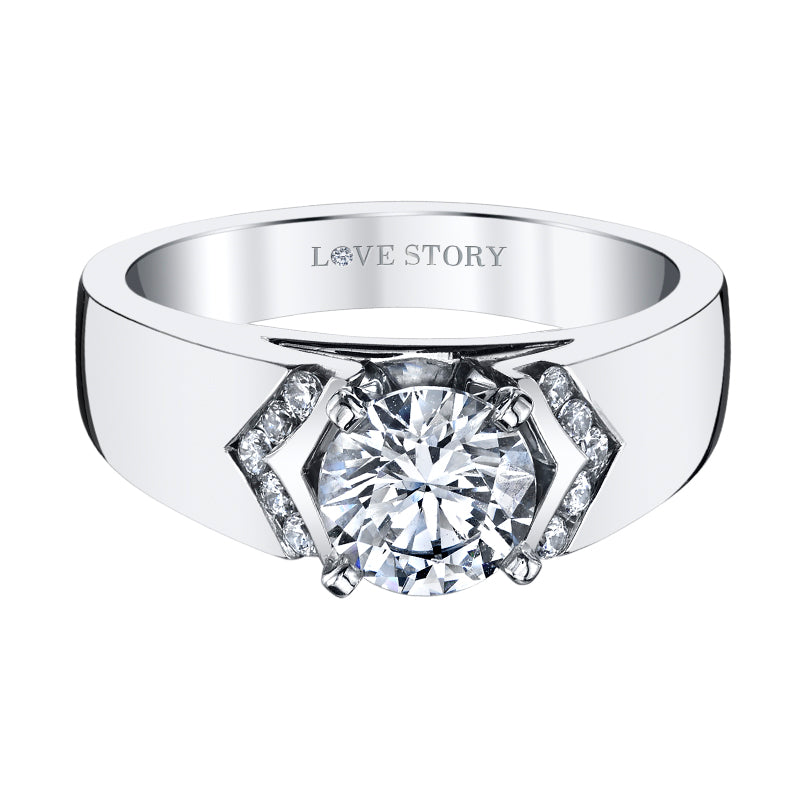 wide band engagement ring by love story