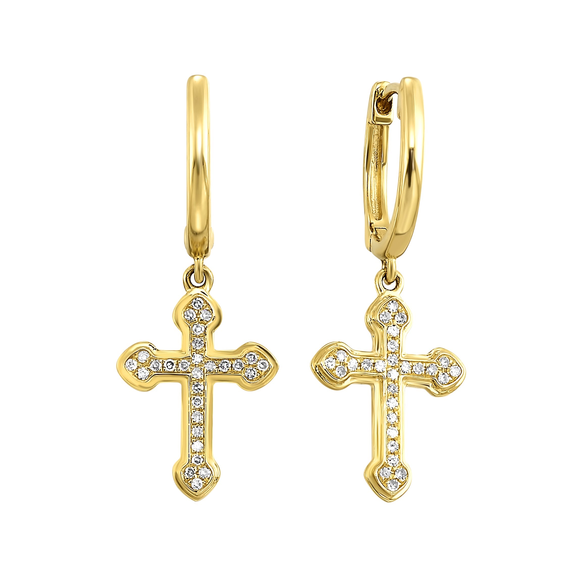14kt yellow gold diamond 1/20ctw earring