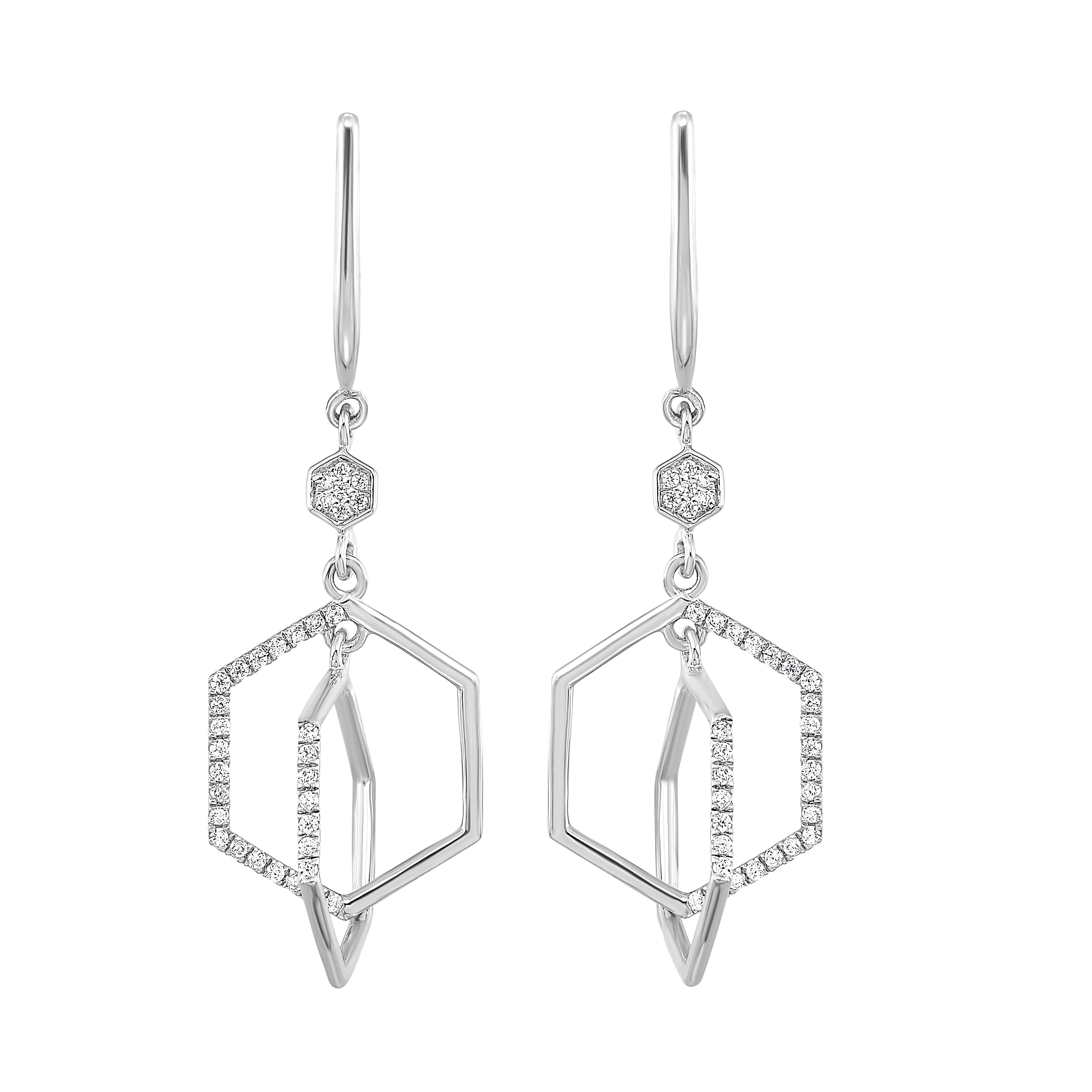 10kt white gold diamond 1/4ctw earring