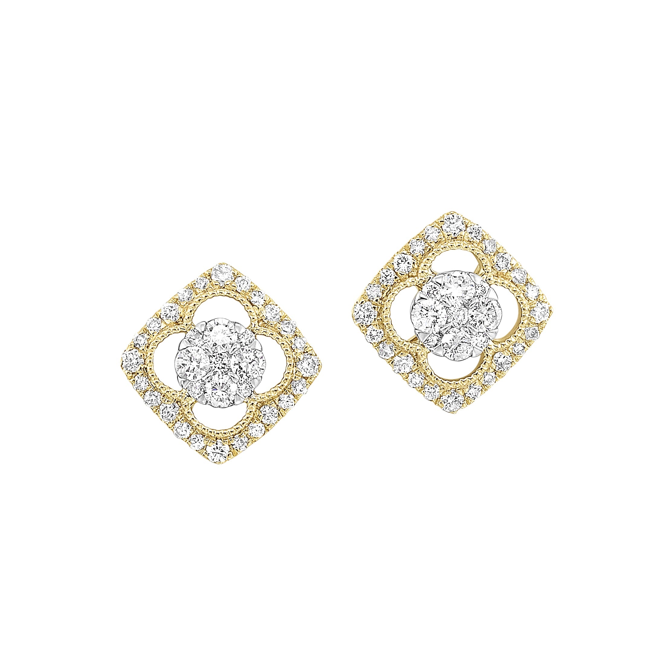 14kt yellow gold diamond 1/2ctw earring