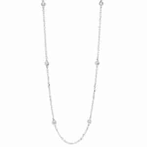 diamond station necklace in 14k white gold (1 1/2ctw)