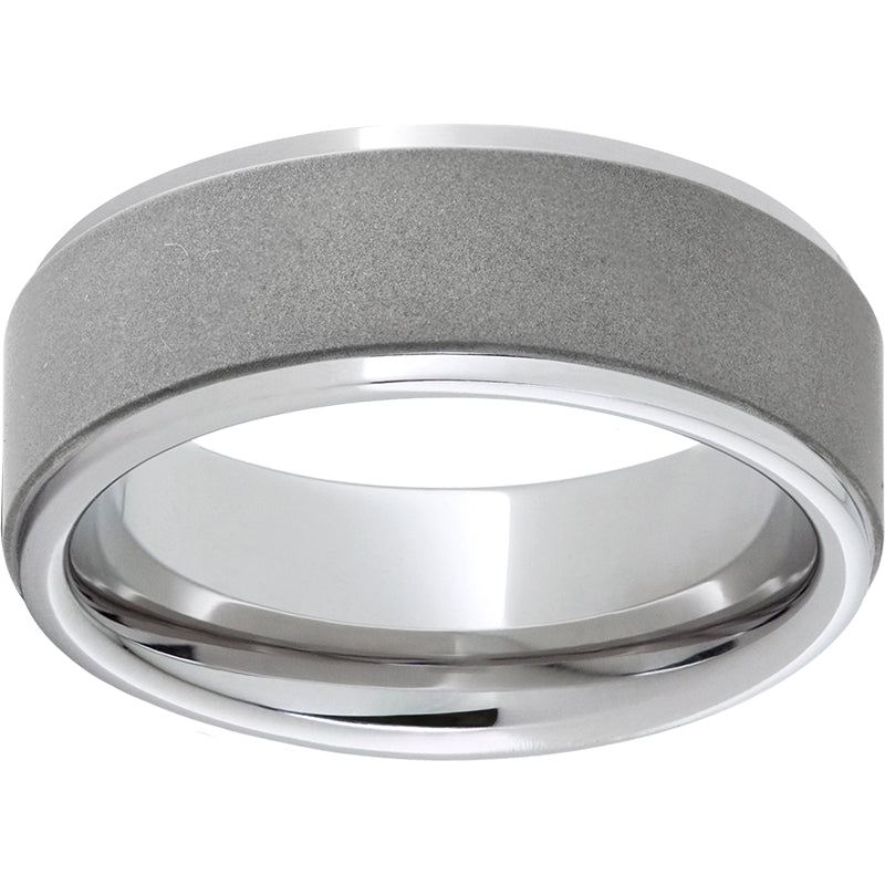 serinium® flat band with grooved edges and sandblast finish