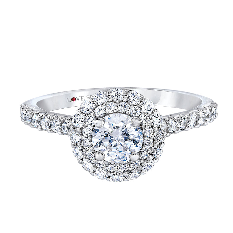 double halo engagement ring by love story