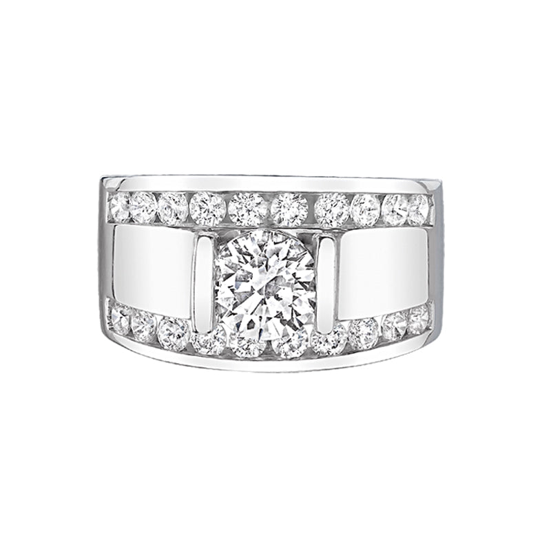 wide band engagement ring by love story