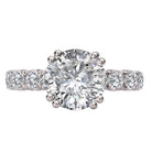 Round 8-Stone Semi-Mount Diamond Engagement Ring