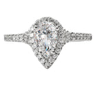 Pear Halo Semi-Mount Diamond Ring