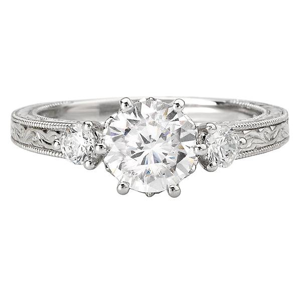Round Vintage Semi-Mount Diamond Ring